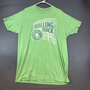 Rolling Rock Beer Classic Logo Distressed T-Shirt XL